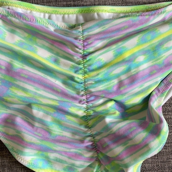 Green purple tie dye inspired hipster bikini L - Picture 8 of 9